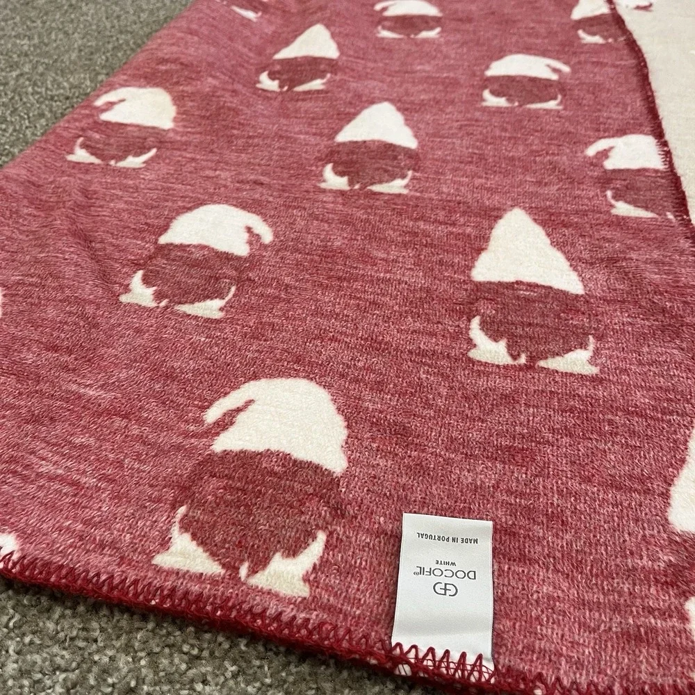 Docofil Reversible Throw‎ Blanket Gnome Motif Portugal Holiday Collectable